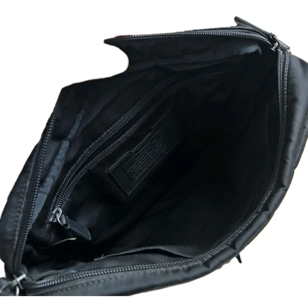 Vintage Coach Black Nylon & Leather Trim Messenger Bag - Picture 9 of 16